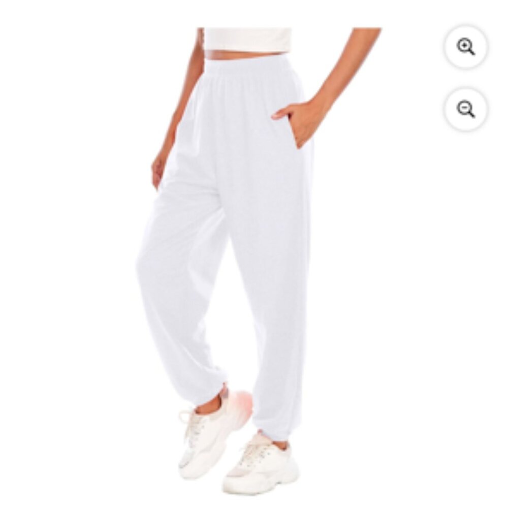 White Knit Joggers L / M